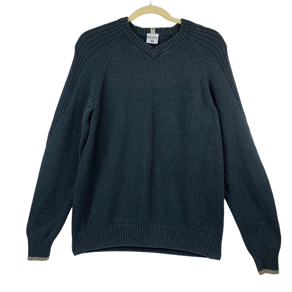 VTG Columbia Sportswear Men’s V-Neck Navy Blue Pullover Knit Sweater Size M